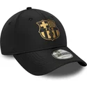 cappellino-curvo-nero-regolabile-fc-barcelona-laliga-9forty-gold-di-new-era