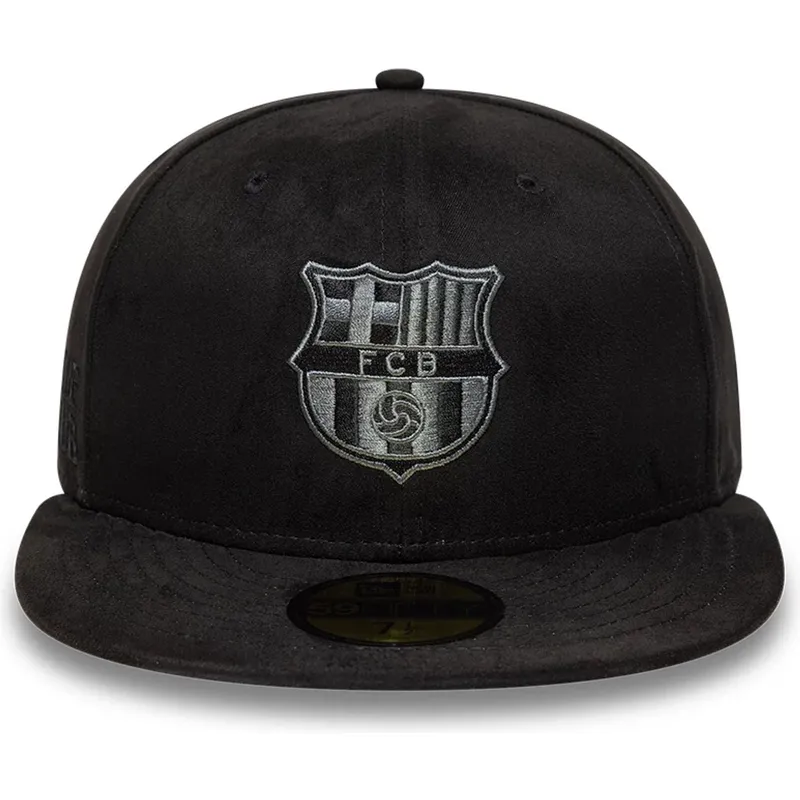 cappello-piatto-nero-aderente-con-logo-nero-del-fc-barcelona-laliga-59fifty-mes-que-un-club-di-new-era