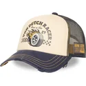 cappellino-trucker-beige-e-blu-marino-crew32-di-von-dutch
