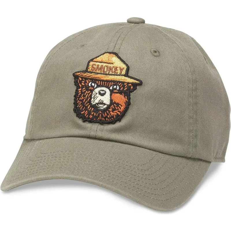cappellino-verde-regolabile-con-visiera-curva-smokey-bear-ballpark-di-american-needle