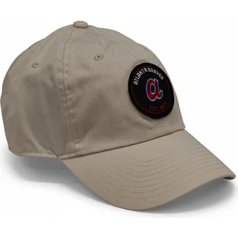 Cappellino curvo beige regolabile Club Unstructured in cotone organico degli Atlanta Braves MLB di Nike