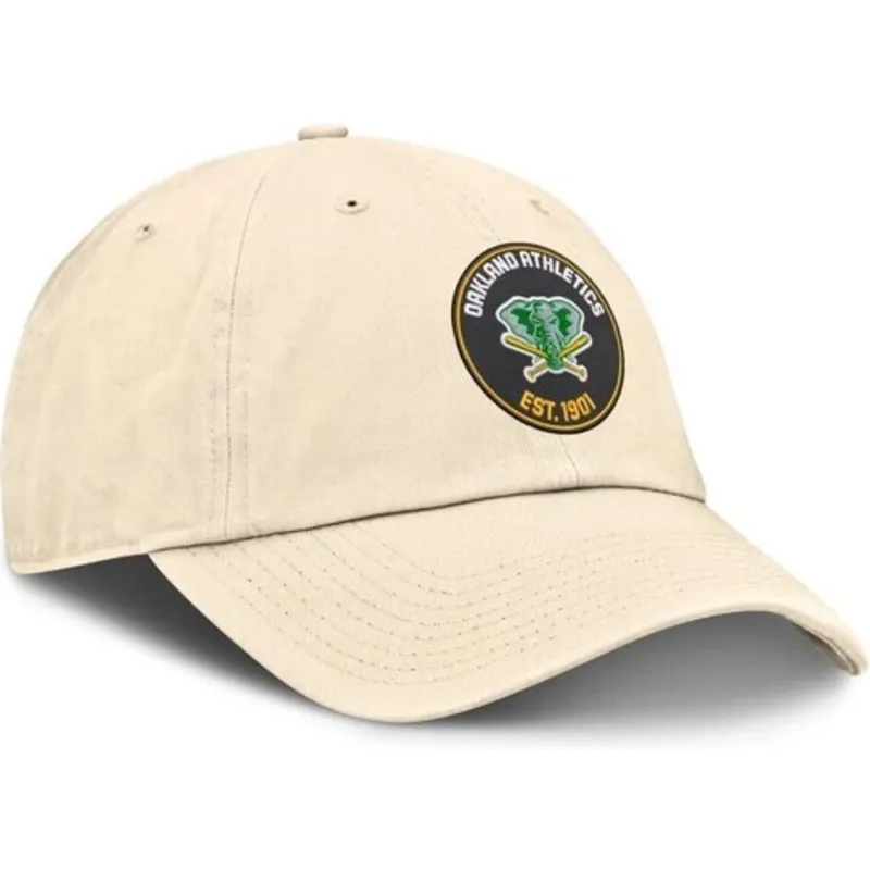 cappellino-curvo-beige-regolabile-club-unstructured-in-cotone-organico-degli-oakland-athletics-mlb-di-nike