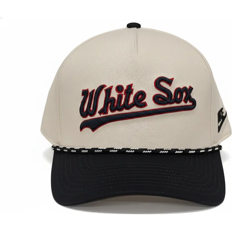 cappellino-curvo-beige-e-nero-snapback-rise-structured-dei-chicago-white-sox-mlb-di-nike