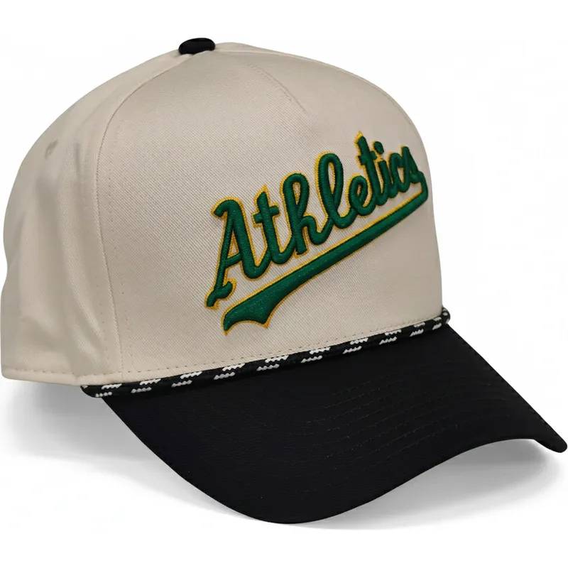 cappellino-curvo-beige-e-nero-snapback-rise-structured-degli-oakland-athletics-mlb-di-nike