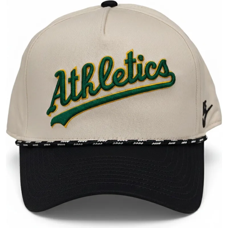 cappellino-curvo-beige-e-nero-snapback-rise-structured-degli-oakland-athletics-mlb-di-nike