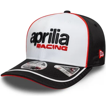 Cappellino curvo bianco e nero snapback 9SEVENTY Stretch Snap Aprilia Piaggio di New Era