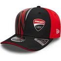 cappellino-visiera-curva-nero-e-rosso-snapback-9seventy-stretch-snap-print-di-ducati-motor-motogp-di-new-era