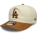 cappellino-con-visiera-curva-beige-e-marrone-regolabile-9fifty-a-frame-suede-visor-di-los-angeles-dodgers-mlb-di-new-era