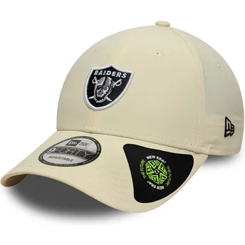 Cappellino curvo beige regolabile 9FORTY Recycled Midi dei Las Vegas Raiders NFL di New Era