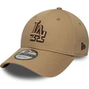 cappellino-curvo-marrone-regolabile-con-logo-marrone-9forty-outline-dei-los-angeles-dodgers-mlb-di-new-era