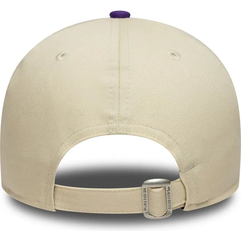 new-era-curved-brim-9forty-colour-block-los-angeles-lakers-nba-beige-and-purple-adjustable-cap