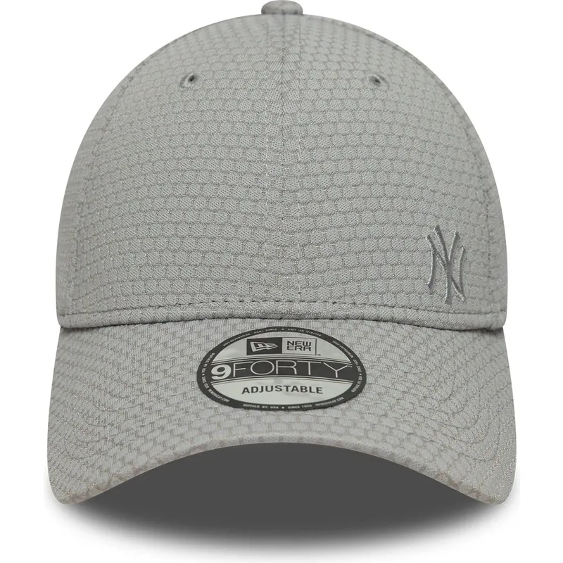cappellino-curvo-grigio-snapback-con-logo-grigio-9forty-mesh-flawless-di-new-york-yankees-mlb-di-new-era