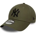cappellino-con-visiera-curva-verde-regolabile-con-logo-nero-9forty-league-essential-di-new-york-yankees-mlb-di-new-era
