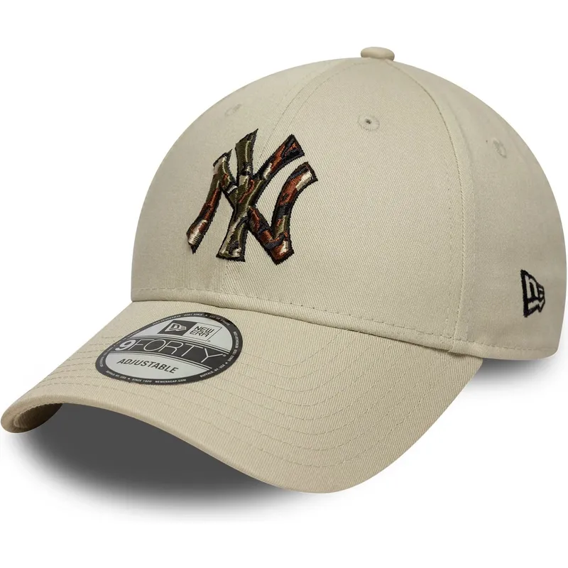 cappellino-curvo-beige-regolabile-9forty-camo-infill-di-new-york-yankees-mlb-di-new-era