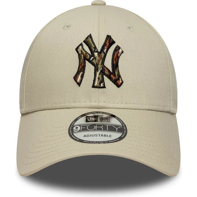 cappellino-curvo-beige-regolabile-9forty-camo-infill-di-new-york-yankees-mlb-di-new-era