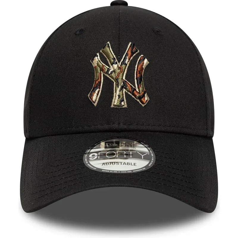 cappellino-curvo-nero-regolabile-9forty-camo-infill-di-new-york-yankees-mlb-di-new-era
