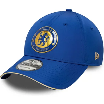 Cappellino curvo blu regolabile 9FORTY Retro del Chelsea Football Club Premier League di New Era