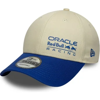New Era Curved Brim 9FORTY Seasonal Red Bull Racing Formula 1 Beige and Blue Adjustable Cap