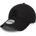 new-era-curved-brim-black-logo-9forty-wash-distress-new-york-yankees-mlb-black-adjustable-cap