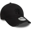 new-era-curved-brim-black-logo-9forty-wash-distress-new-york-yankees-mlb-black-adjustable-cap