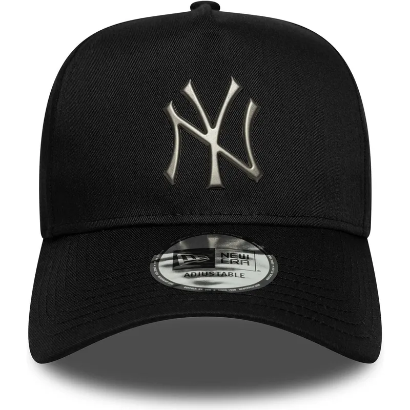 cappellino-curvo-nero-snapback-9forty-e-frame-metallic-di-new-york-yankees-mlb-di-new-era