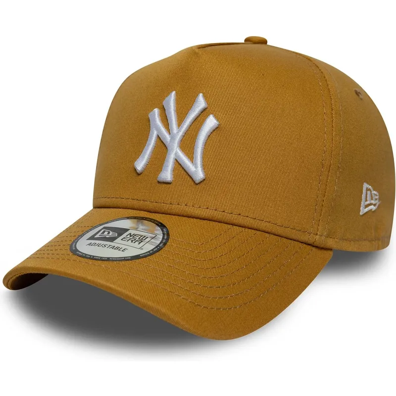 cappellino-curvo-marrone-snapback-9forty-e-frame-league-essential-di-new-york-yankees-mlb-di-new-era