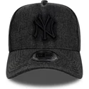 cappellino-curvo-nero-snapback-9forty-e-frame-denim-di-new-york-yankees-mlb-di-new-era
