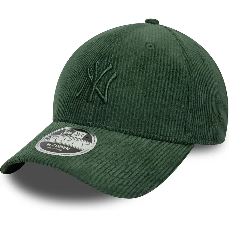 cappellino-curvo-verde-regolabile-con-logo-verde-9forty-m-crown-cord-dei-new-york-yankees-mlb-di-new-era