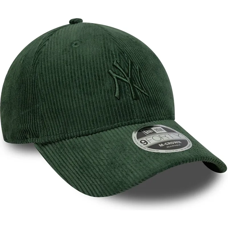 cappellino-curvo-verde-regolabile-con-logo-verde-9forty-m-crown-cord-dei-new-york-yankees-mlb-di-new-era