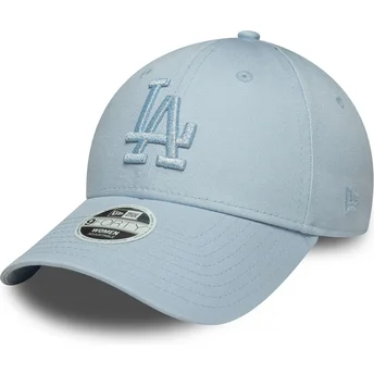 Cappellino con visiera curva azzurro regolabile con logo blu da donna 9FORTY Metallic Logo dei Los Angeles Dodgers MLB di New Era
