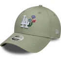 cappellino-con-visiera-curva-verde-chiaro-regolabile-da-donna-9forty-floral-icon-dei-los-angeles-dodgers-mlb-di-new-era