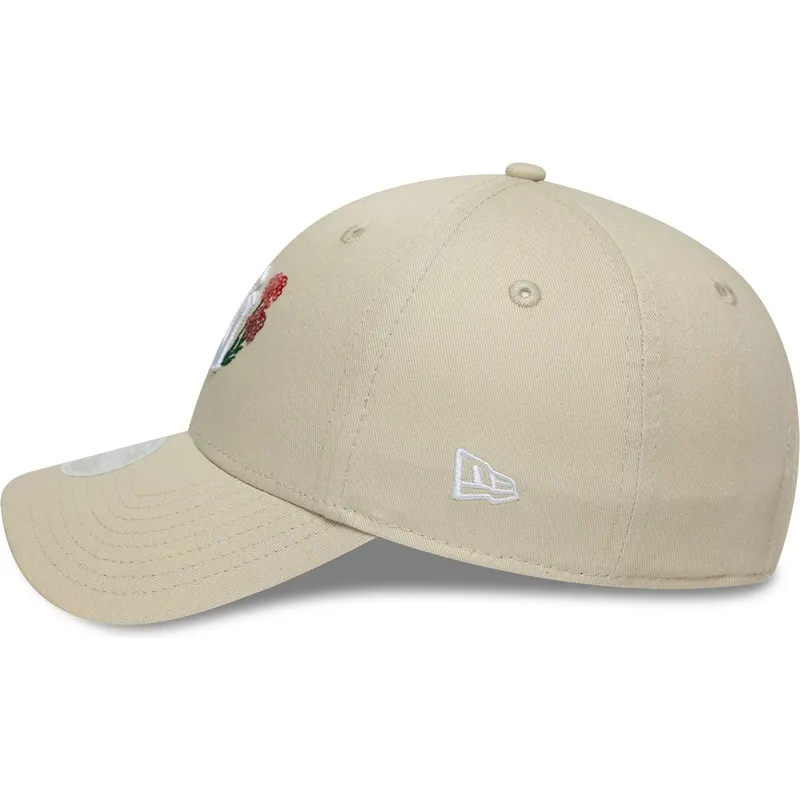 cappellino-curvo-beige-regolabile-da-donna-9forty-floral-icon-dei-new-york-yankees-mlb-di-new-era