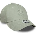 new-era-curved-brim-women-green-logo-9forty-m-crown-pastel-cord-new-york-yankees-mlb-light-green-adjustable-cap