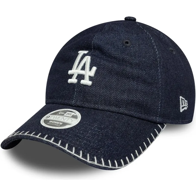 cappellino-con-visiera-curva-blu-navy-regolabile-da-donna-9twenty-denim-stitch-dei-los-angeles-dodgers-mlb-di-new-era