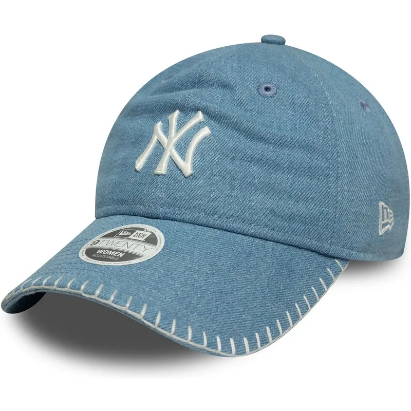 cappellino-curvo-blu-regolabile-da-donna-9twenty-denim-stitch-dei-new-york-yankees-mlb-di-new-era