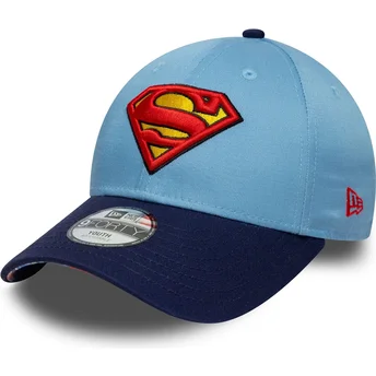 Cappellino curvo blu regolabile per bambino 9FORTY di Superman DC Comics di New Era