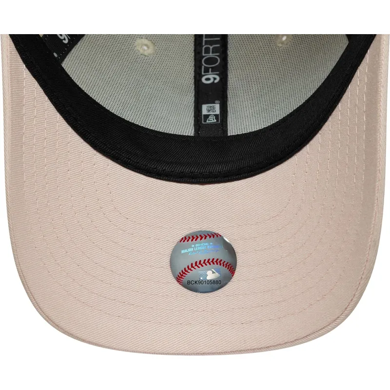 cappellino-curvo-beige-e-rosa-regolabile-per-bambino-9forty-league-essential-dei-los-angeles-dodgers-mlb-di-new-era