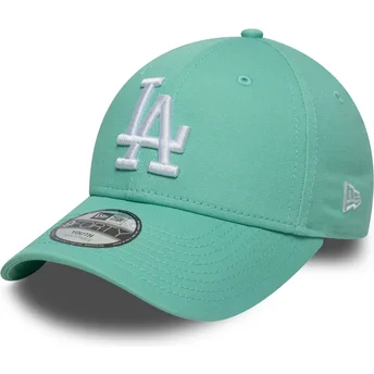 Cappellino curvo verde regolabile per bambino 9FORTY League Essential dei Los Angeles Dodgers MLB di New Era