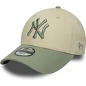 cappellino-curvo-beige-e-verde-regolabile-per-bambino-9forty-league-essential-dei-new-york-yankees-mlb-di-new-era