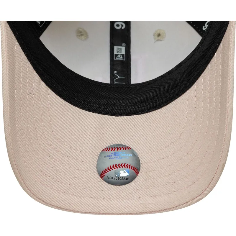 cappellino-curvo-beige-e-rosa-regolabile-per-bambino-piccolo-9forty-league-essential-dei-los-angeles-dodgers-mlb-di-new-era