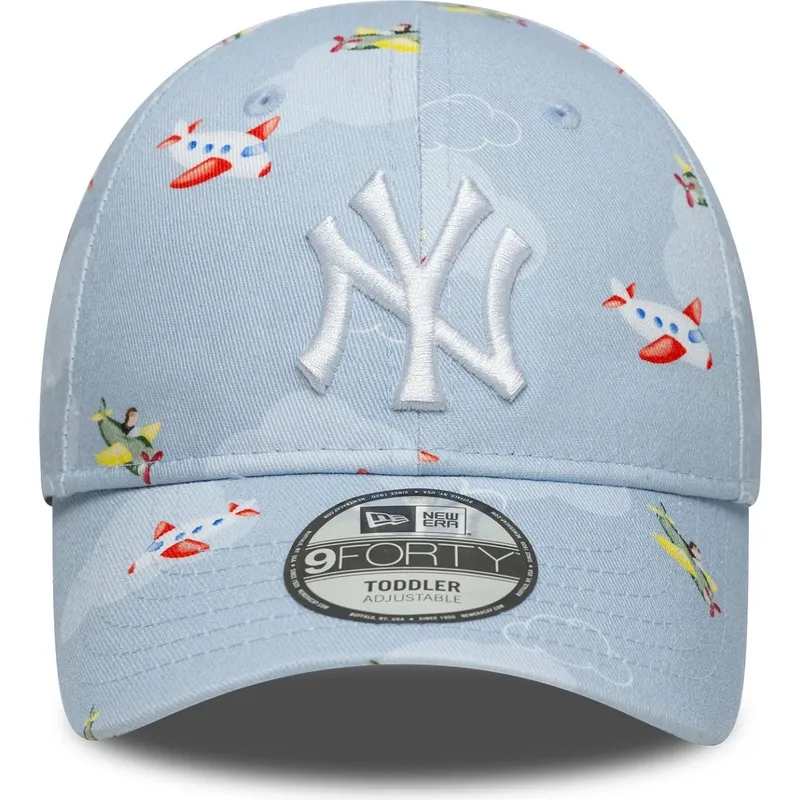 cappellino-curvo-azzurro-chiaro-regolabile-per-bambino-piccolo-9forty-plane-all-over-print-dei-new-york-yankees-mlb-di-new-era