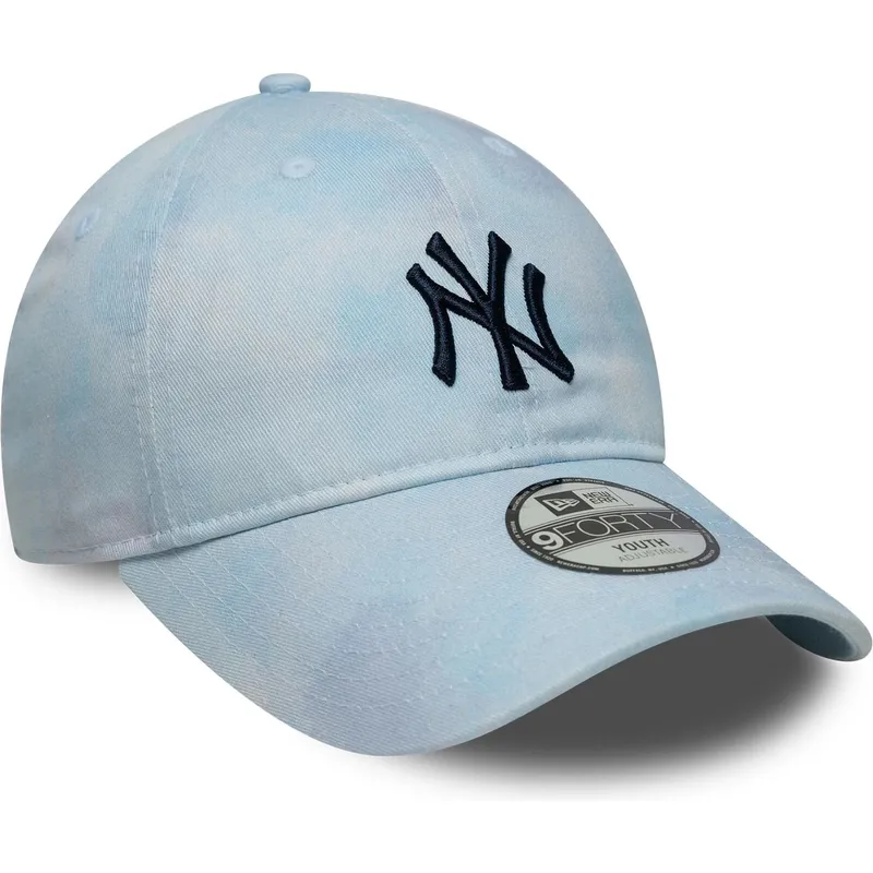 cappellino-curvo-blu-regolabile-per-bambino-9twenty-tie-dye-dei-new-york-yankees-mlb-di-new-era