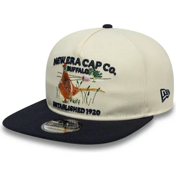 Berretto piatto beige e blu marino regolabile 19TWENTY Outdoor Graphic di New Era