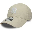 cappellino-curvo-beige-regolabile-9twenty-linen-dei-new-york-yankees-mlb-di-new-era