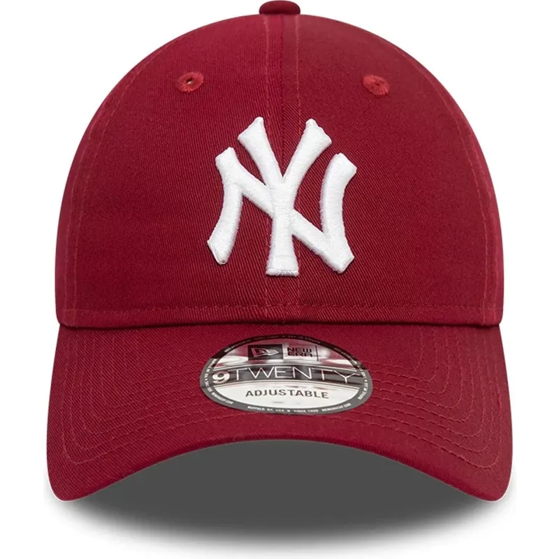 cappellino-visiera-curva-rosso-scuro-regolabile-9twenty-league-essential-di-new-york-yankees-mlb-di-new-era