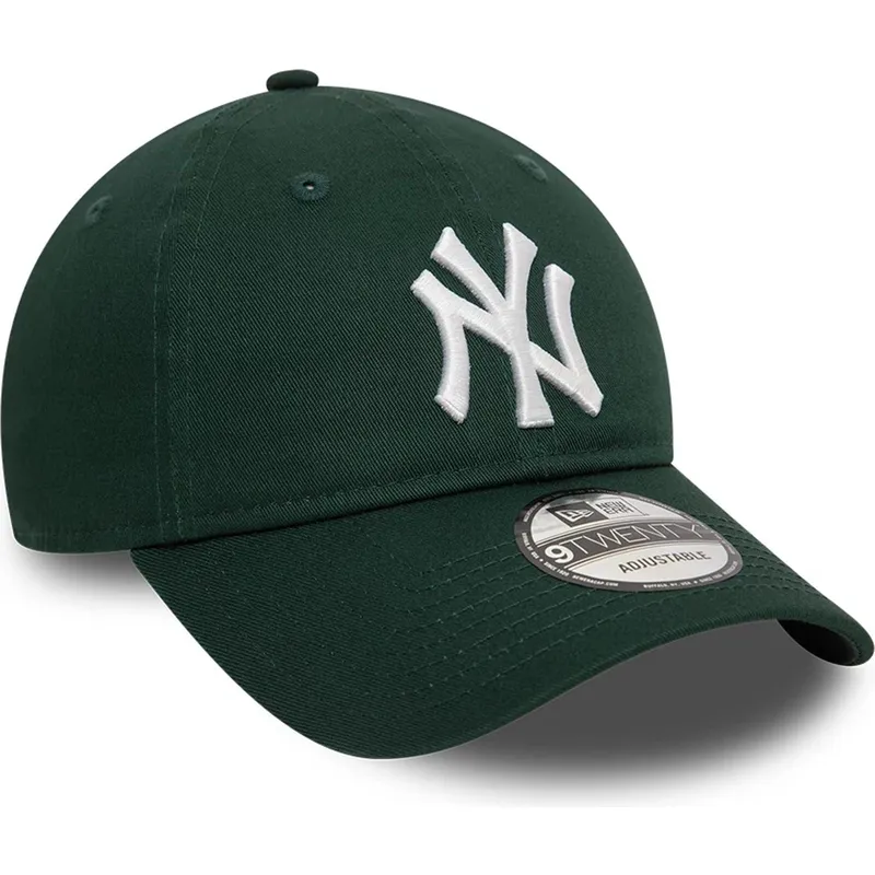 cappellino-con-visiera-curva-verde-scuro-regolabile-9twenty-league-essential-di-new-york-yankees-mlb-di-new-era