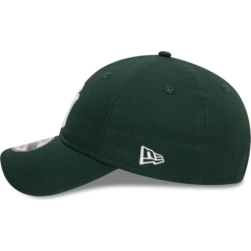 cappellino-con-visiera-curva-verde-scuro-regolabile-9twenty-league-essential-di-new-york-yankees-mlb-di-new-era