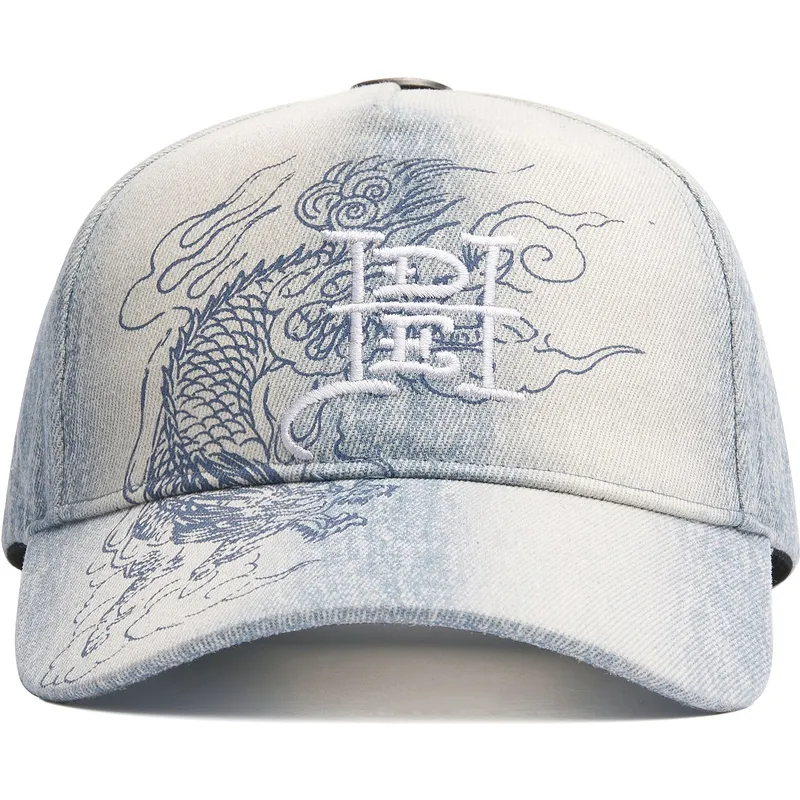 cappellino-curvo-blu-regolabile-crawling-dragon-washed-denim-di-ed-hardy