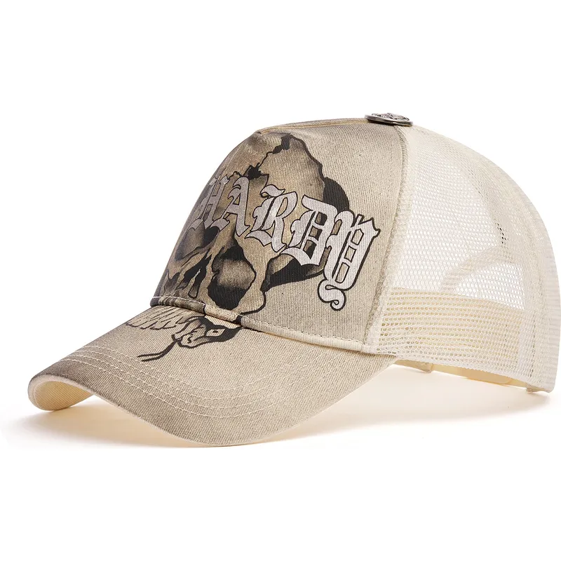cappellino-trucker-beige-gothic-skull-graphic-di-ed-hardy