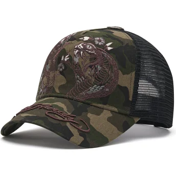 Cappellino trucker camouflage 2 Snakes di Ed Hardy